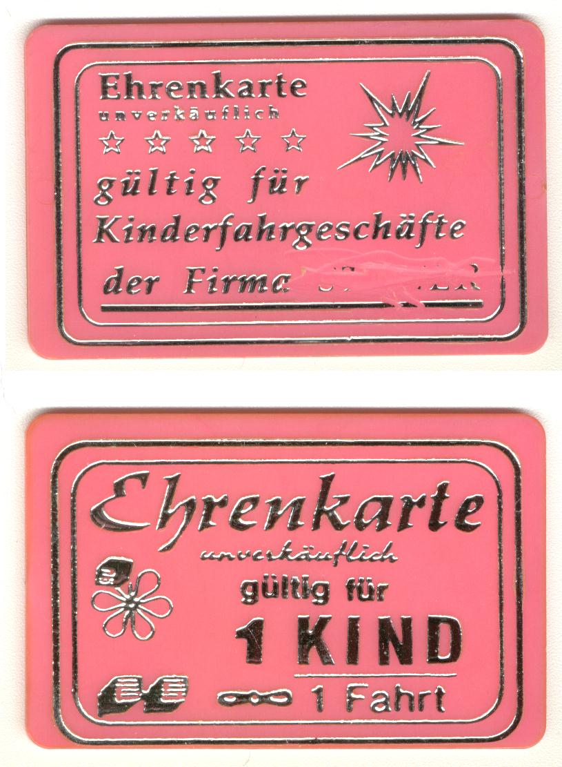 Ehrenkarte Stoner Kinderfahrgesch&auml;fte - Kermis 
