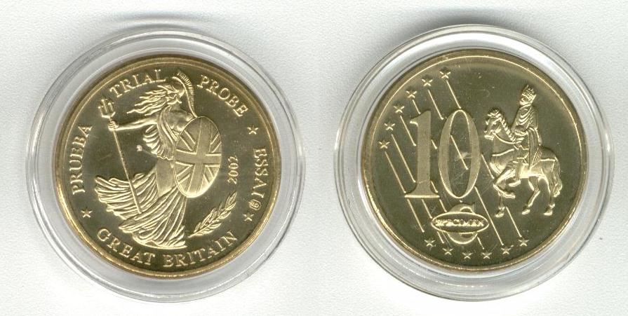 Great Britain 10 Cent 2002 Specimen Euro 