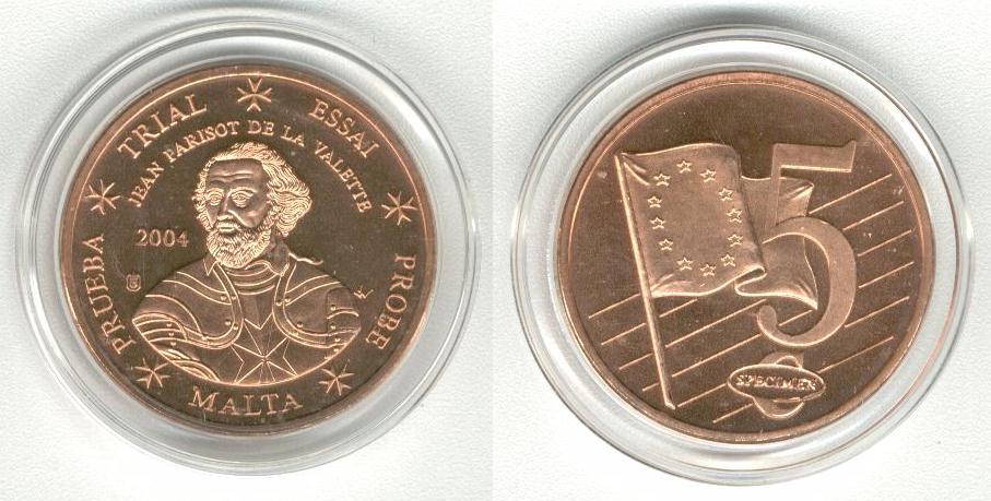 Malta 5 Cent 2004 Specimen Euro 