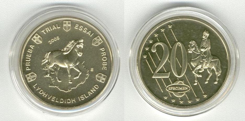 Iceland - IJsland 20 Cent 2005 Specimen Euro 
