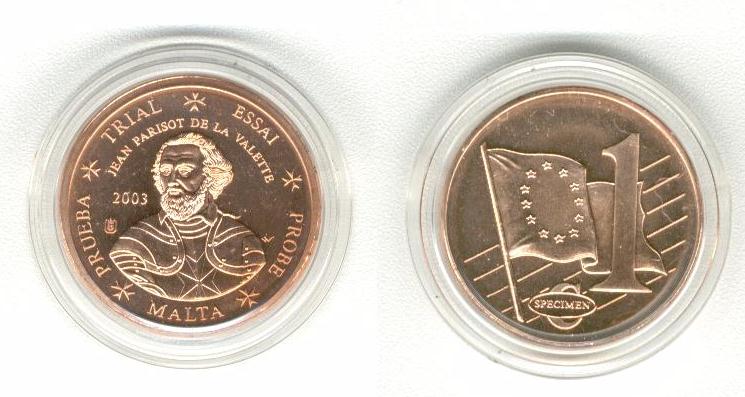 Malta 1 Cent 2003 Specimen Euro 