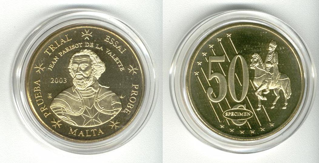 Malta 50 Cent 2003 Specimen Euro 