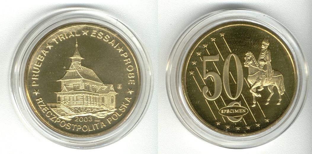 Polen 50 Cent 2003 Specimen Euro 