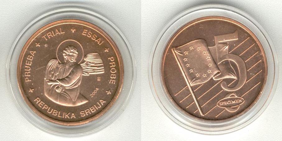 Srbija Serbia 5 Cent Specimen Euro 
