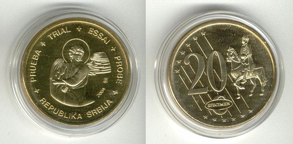 Srbija Serbia 20 Cent Specimen Euro 