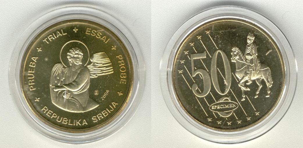 Srbija Serbia 50 Cent Specimen Euro 