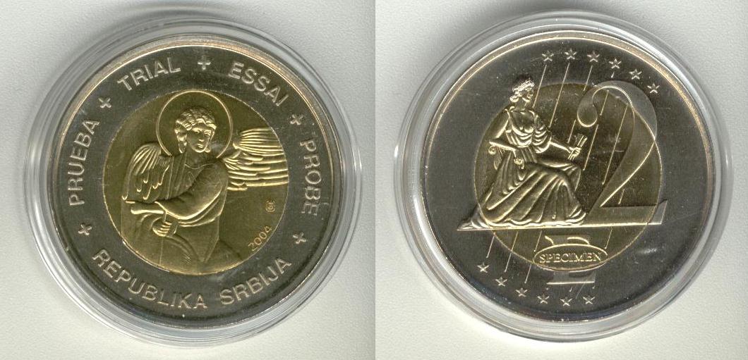 Srbija Serbia 2 Euro Specimen Euro 