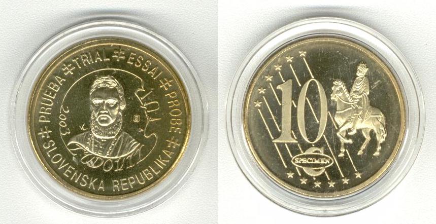 Slovenska 10 Cent 2003 Specimen Euro 