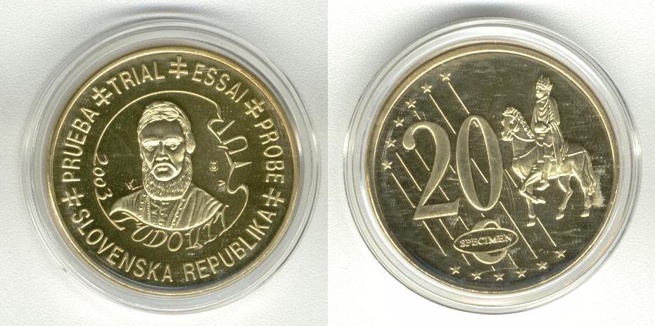 Slovenska 20 Cent 2003 Specimen Euro 