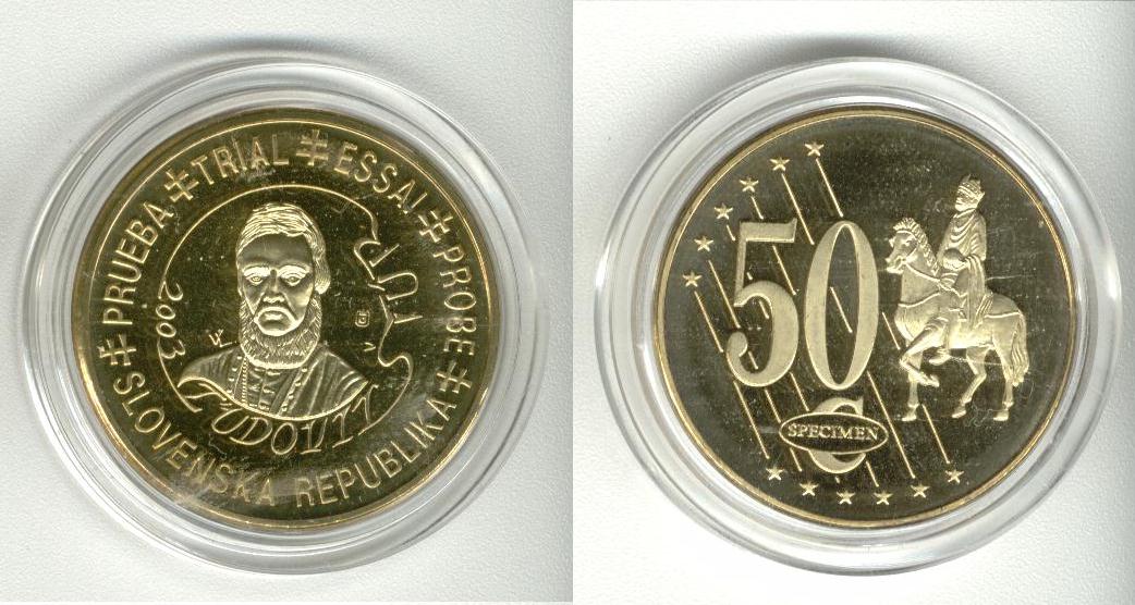 Slovenska 50 Cent 2003 Specimen Euro 