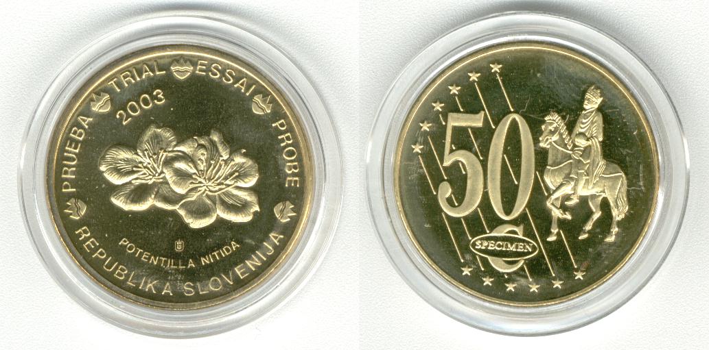 Slovenija 50 Cent Specimen Euro 