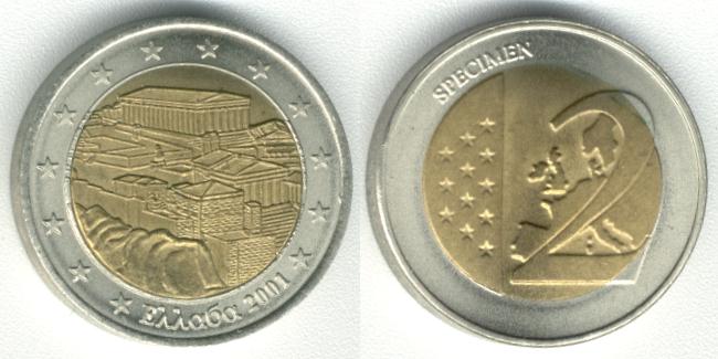 Specimen 2 Euro Greece Griekenland 