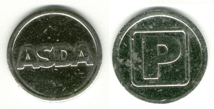 Asda P  parking token 