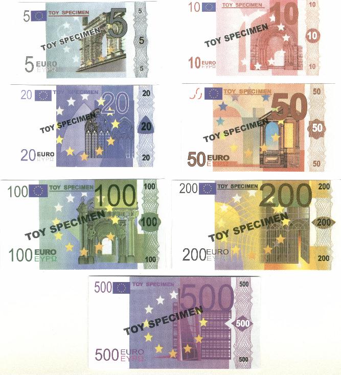 Euro  Money Toy Specimen Speelgeld Spielgeld Playmoney 