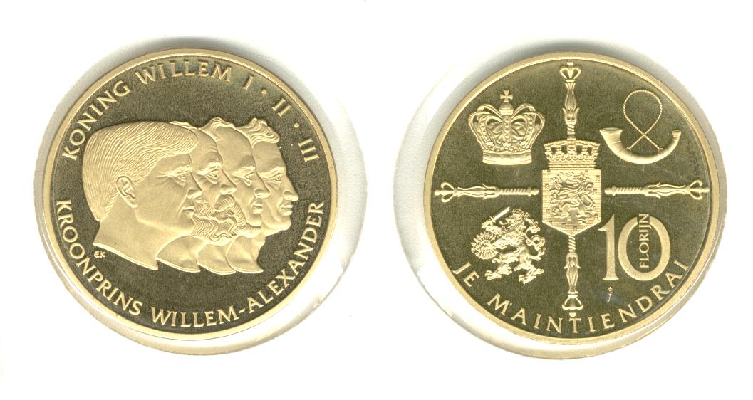 Gouden Florijnen Oranje-Nassau Koning Willem I â€¢ II â€¢ III - Kroonprins Willem-Alexander - 10florijn 
