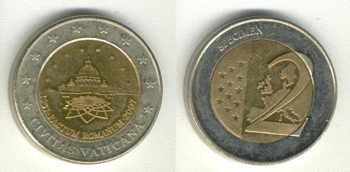 Vatican City 2 Euro Specimen Euro 