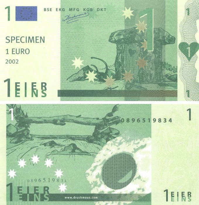 Druckmaus 1 Eier Eins 1 Euro  