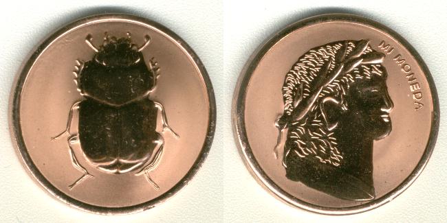 Mi Moneda 25 mm Mi Moneda Roman Scarabee Mestkever 