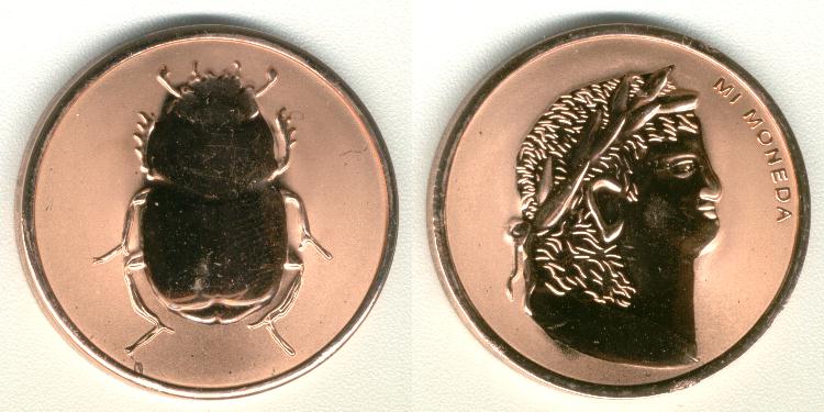 Mi Moneda 29 mm Mi Moneda Roman Scarabee Mestkever 
