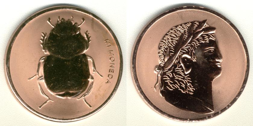 Mi Moneda 33 mm Mi Moneda Roman Scarabee Mestkever 